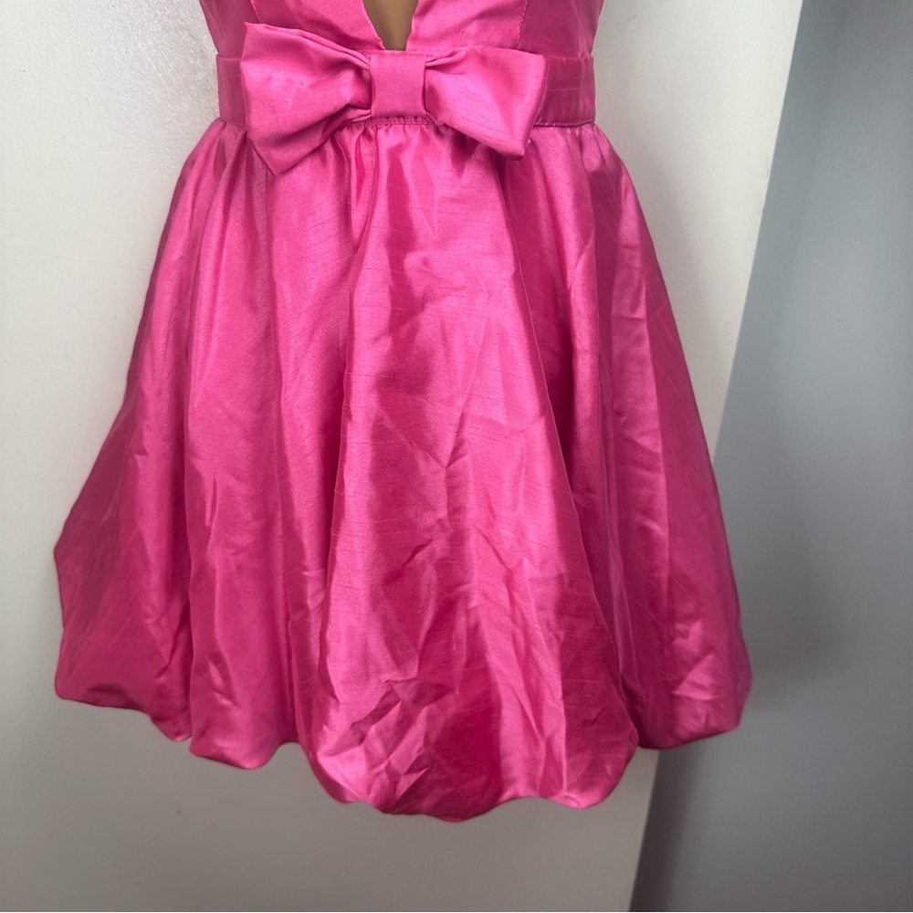 Mable X Anthropologie Pink Duri Bow Tied Bubble Hem Barbie Core Mini Dress NWT S - Picture 9 of 16
